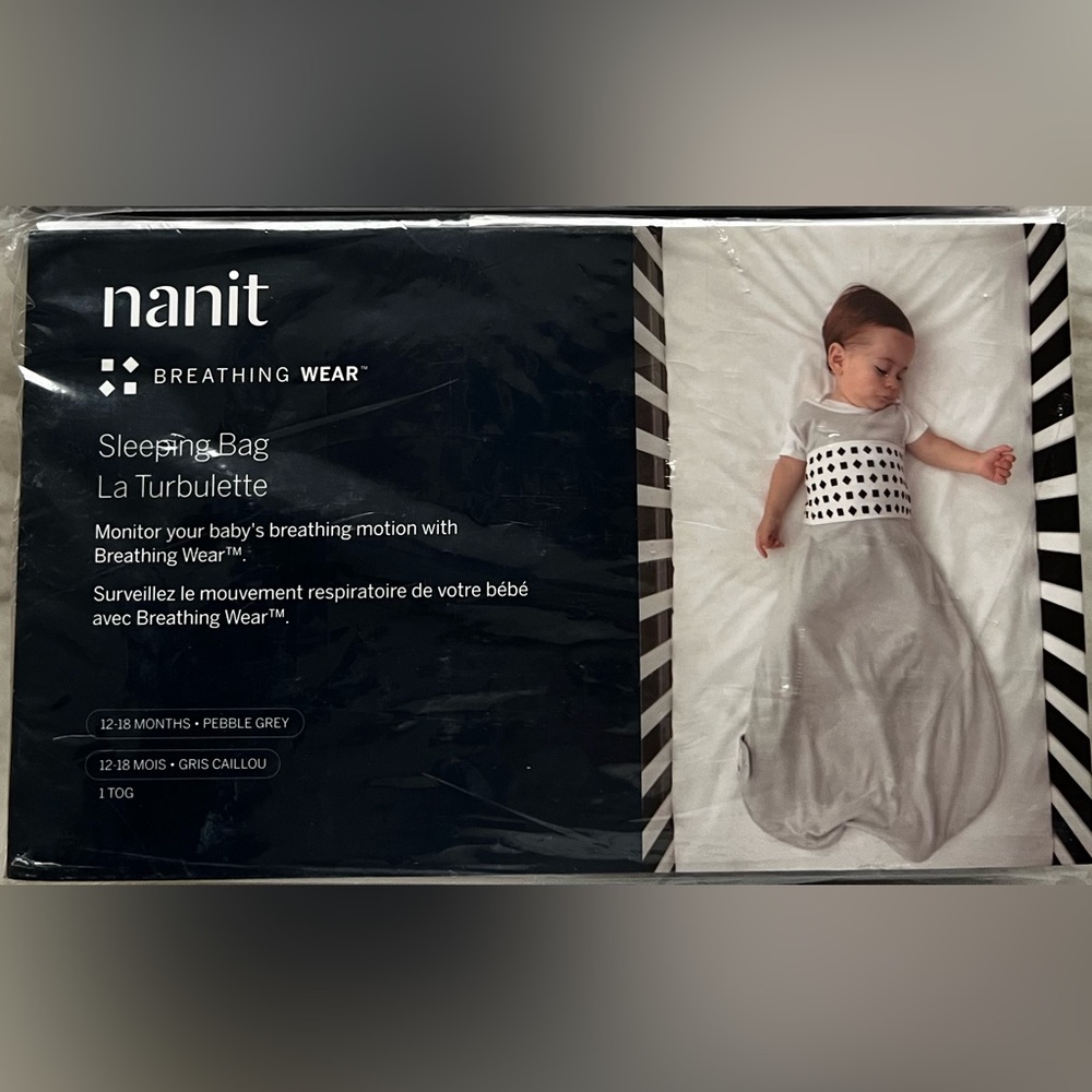 NWT Nanit Pebble Grey Sleeping Bag. size 12-18 Months.
